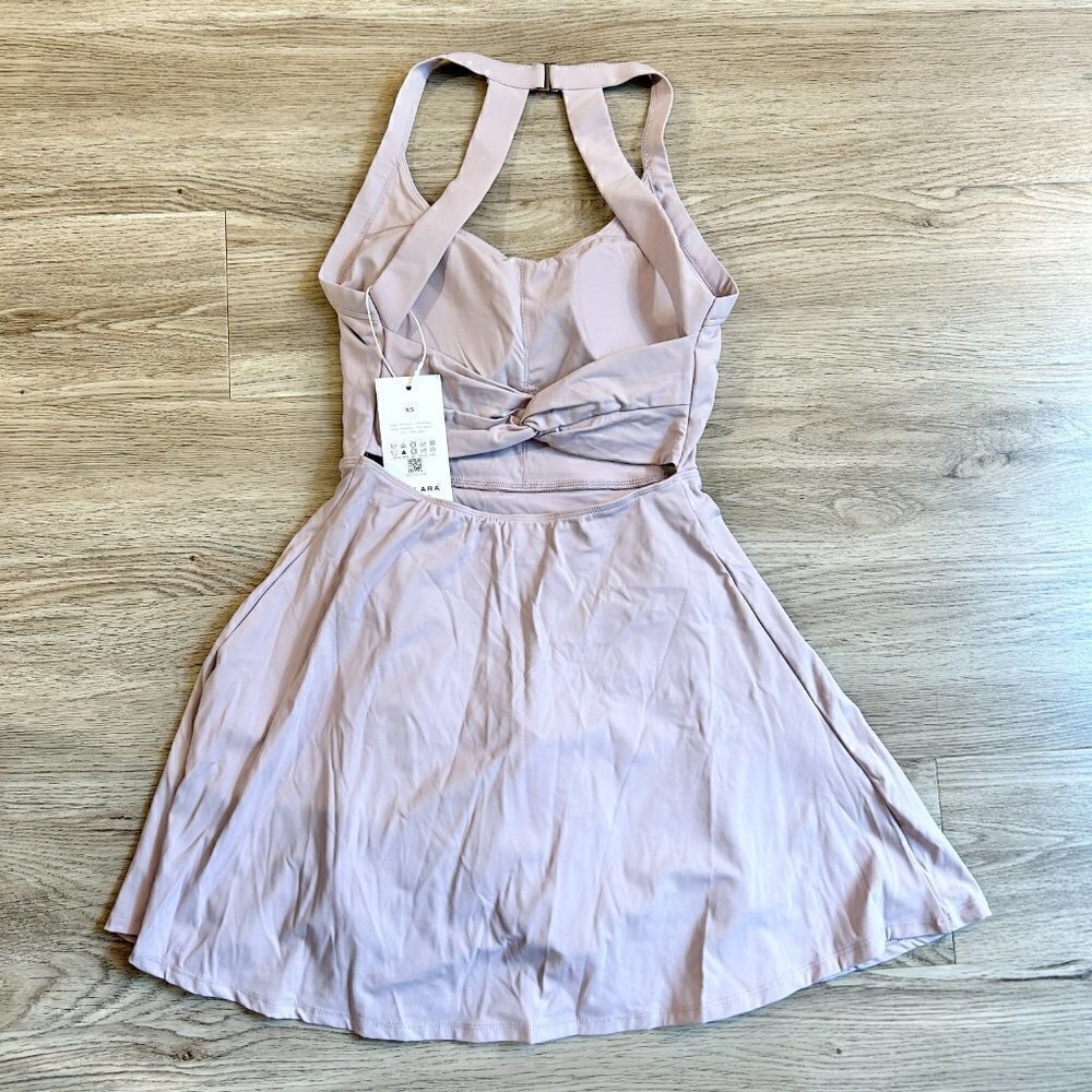 Halara Barre Ballet Dance Dress Backless Cut Out Twisted Side Pocket 2-in-1 NWT - Picture 4 of 6